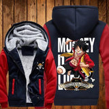 ONE PIECE Hoodies Anime Monkey D Luffy Hooded Winter cotton