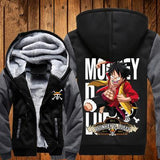 ONE PIECE Hoodies Anime Monkey D Luffy Hooded Winter cotton