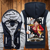 ONE PIECE Hoodies Anime Monkey D Luffy Hooded Winter cotton