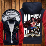 ONE PIECE Hoodies Anime Monkey D Luffy Hooded Winter cotton