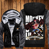 ONE PIECE Hoodies Anime Monkey D Luffy Hooded Winter cotton