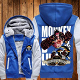 ONE PIECE Hoodies Anime Monkey D Luffy Hooded Winter cotton