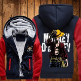 ONE PIECE Hoodies Anime Monkey D Luffy Hooded Winter cotton