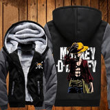 ONE PIECE Hoodies Anime Monkey D Luffy Hooded Winter cotton