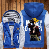 ONE PIECE Hoodies Anime Monkey D Luffy Hooded Winter cotton