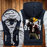 ONE PIECE Hoodies Anime Monkey D Luffy Hooded Winter cotton